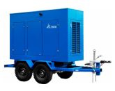 ТСС ЭД-100-Т400-2РПМ26 в погодозащитном кожухе на прицепе с АВР